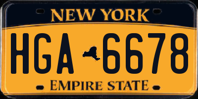 NY license plate HGA6678