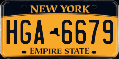 NY license plate HGA6679
