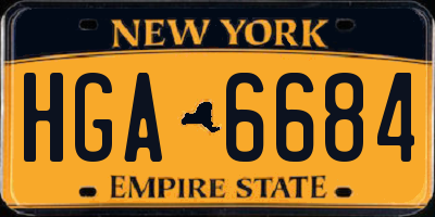 NY license plate HGA6684