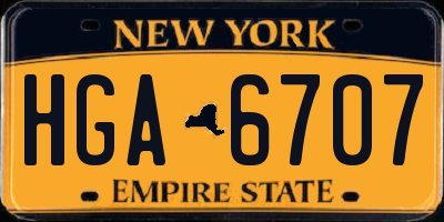 NY license plate HGA6707