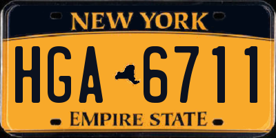 NY license plate HGA6711