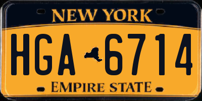 NY license plate HGA6714