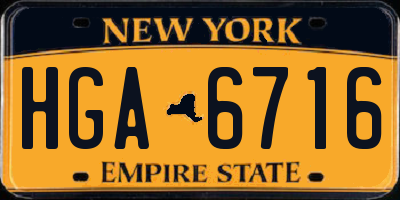 NY license plate HGA6716
