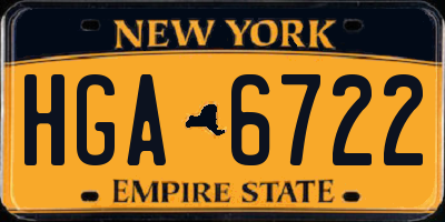 NY license plate HGA6722