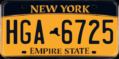NY license plate HGA6725