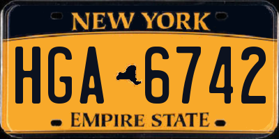 NY license plate HGA6742