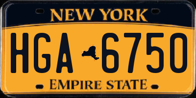 NY license plate HGA6750