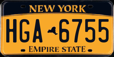 NY license plate HGA6755