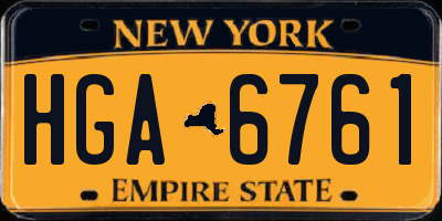 NY license plate HGA6761