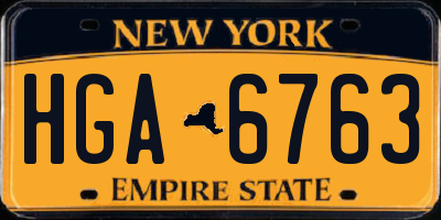 NY license plate HGA6763