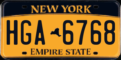 NY license plate HGA6768