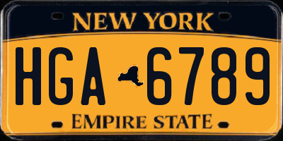 NY license plate HGA6789