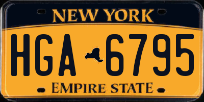 NY license plate HGA6795
