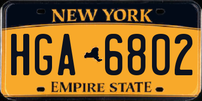 NY license plate HGA6802