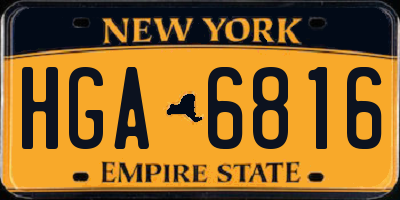NY license plate HGA6816