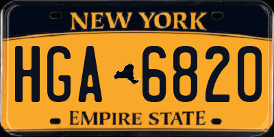 NY license plate HGA6820