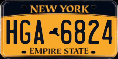 NY license plate HGA6824