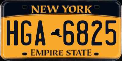 NY license plate HGA6825