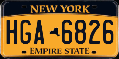 NY license plate HGA6826