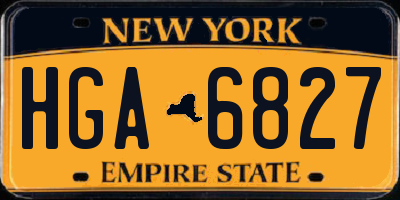 NY license plate HGA6827