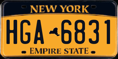 NY license plate HGA6831