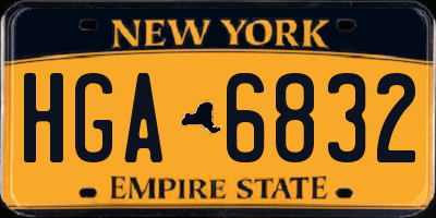 NY license plate HGA6832