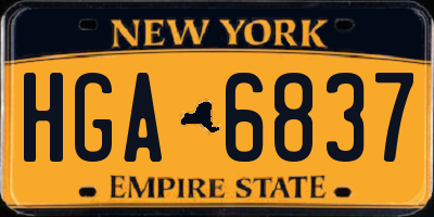 NY license plate HGA6837