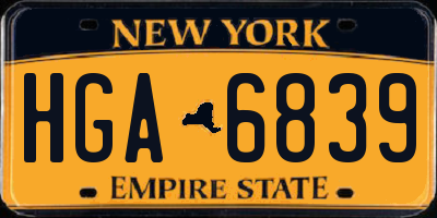 NY license plate HGA6839