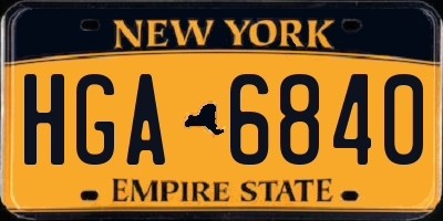 NY license plate HGA6840