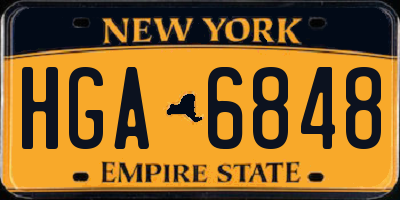 NY license plate HGA6848