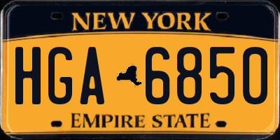 NY license plate HGA6850