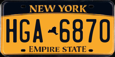 NY license plate HGA6870