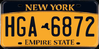 NY license plate HGA6872