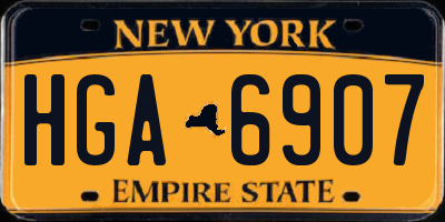 NY license plate HGA6907