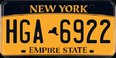 NY license plate HGA6922