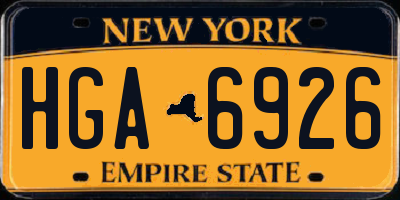 NY license plate HGA6926