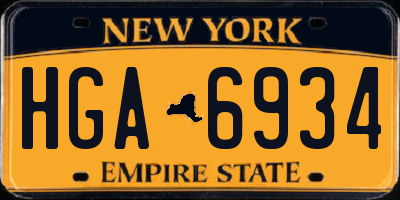NY license plate HGA6934