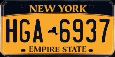 NY license plate HGA6937