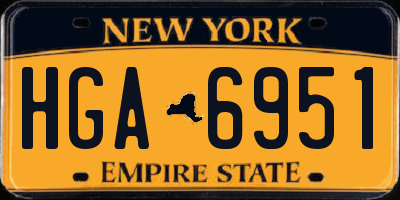 NY license plate HGA6951