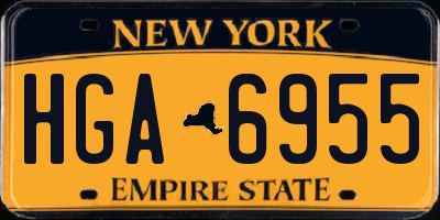 NY license plate HGA6955