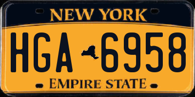 NY license plate HGA6958