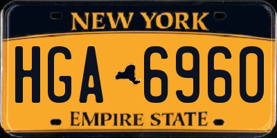 NY license plate HGA6960
