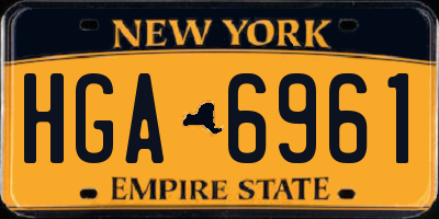 NY license plate HGA6961