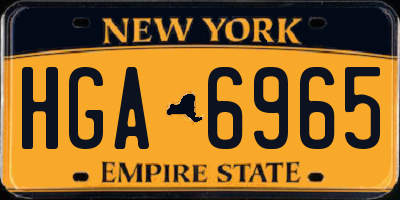 NY license plate HGA6965