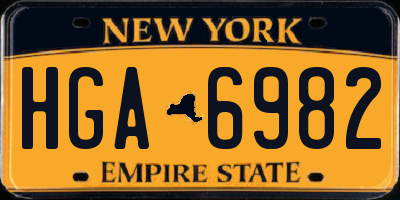 NY license plate HGA6982