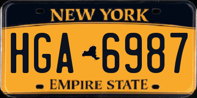 NY license plate HGA6987