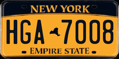 NY license plate HGA7008