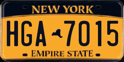 NY license plate HGA7015