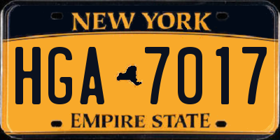 NY license plate HGA7017