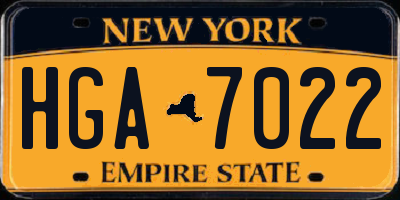 NY license plate HGA7022